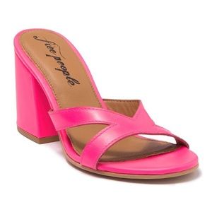 New Free People Charlie-V Sandal in Neon Pink